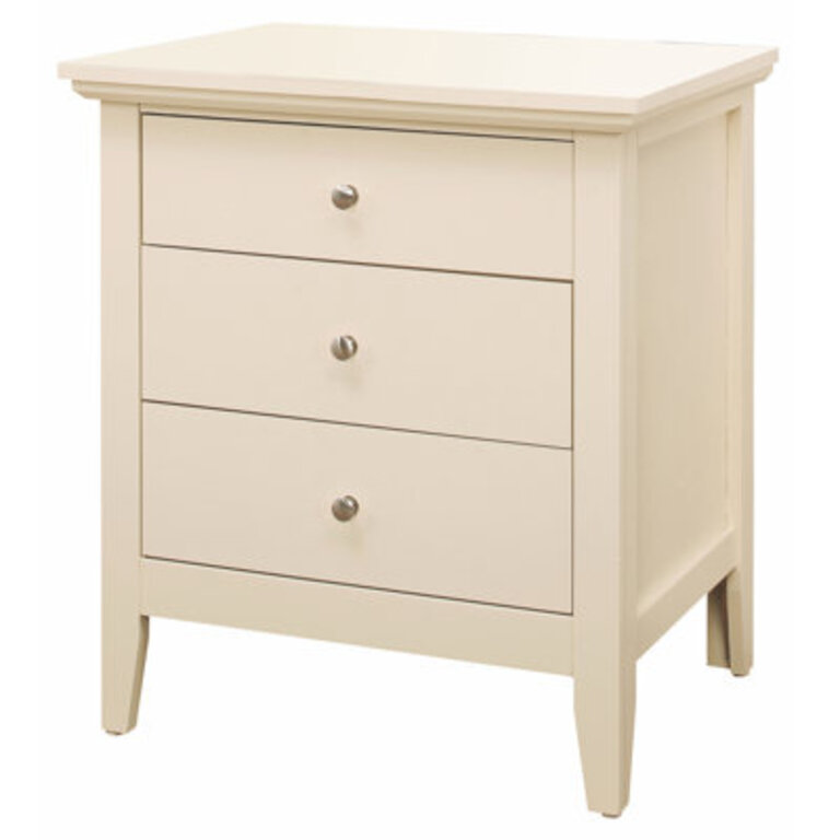 Hammond 3 - Drawer Nightstand Bed Side Table Wood Nightstand Small Bedside Table And Dresser Color: Beige