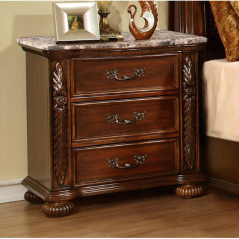 Amajae 3 - Drawer Solid Wood Nightstand in Cherry