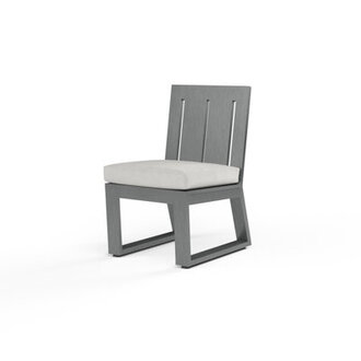 Georgie Patio Dining Chair with Cushion Cushion Color: Cast Silver Sunbrella®