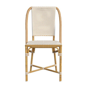 Ellie Wicker Dining Side Chair Color: White/Beige