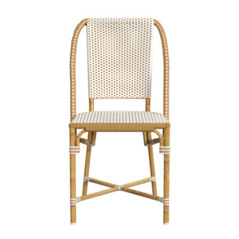 Ellie Wicker Dining Side Chair Color: White/Beige