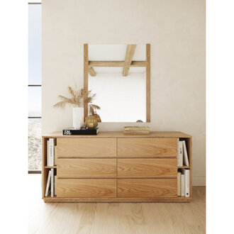 Amalie Rectangular Wood Mirror Finish: Natural Oak