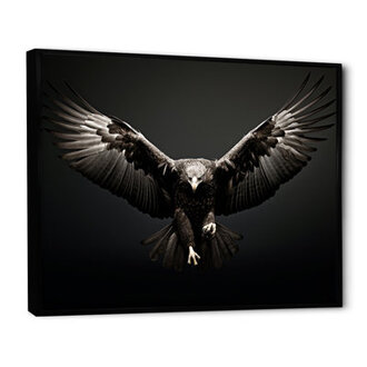 Bold Eagle Power Hunter II - Print on Canvas Format: Black Floater Framed, Overall Size: 24" H x 32" W x 1" D
