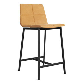 Between Us Genuine Leather Stool Seat Height: Counter Stool (26" Seat Height), Upholstery: Camel Genuine Leather