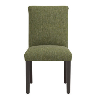 Benson Upholstered Side Chair Upholstery Color: Premier White, Leg Color: Black Wood