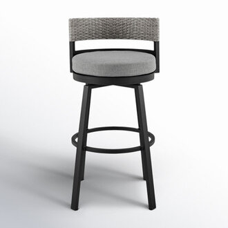Chave 26" Patio Bar Stool with Cushion Seat Height: Bar Stool (30" Seat Height)