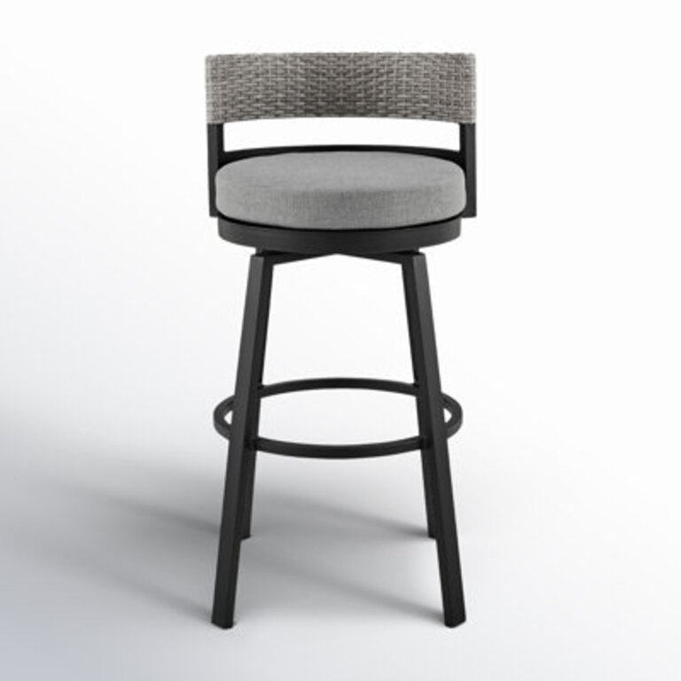 Chave 26" Patio Bar Stool with Cushion Seat Height: Bar Stool (30" Seat Height)