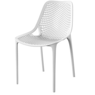 Farrah Stacking Patio Dining Chair Color: White (Set of 2)