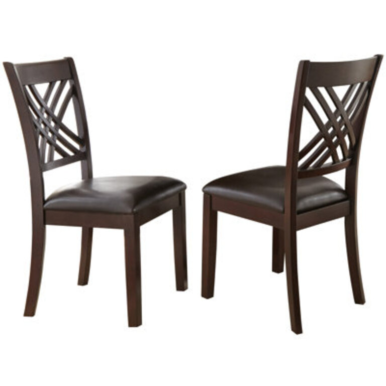 Earlville Solid Wood Cross Back Side Chair in Espresso Cherry (Set of 2)