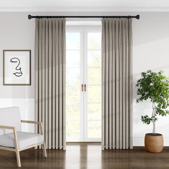 Luxe Linen Solid Semi-Sheer Pinch Pleat Single Curtain Panel Curtain Color: Natural, Size per Panel: 20" W x 108" L