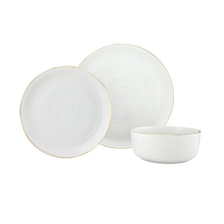 Keene Gold Rim 12 Piece Dinnerware
