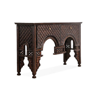 51.18" Dark Brown Rectangular Solid Wood Console Table