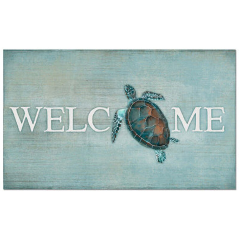 Sea Turtle Welcome" Indoor/Outdoor Entryway Mat 29.5" By 17.75"
