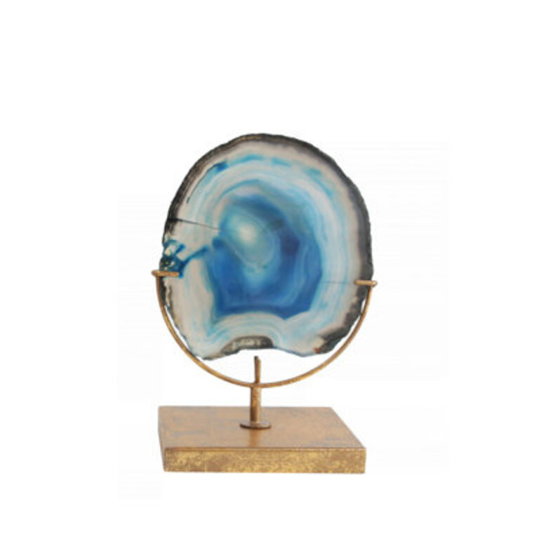 Navasota Decorative Agate Décor Finish: Blue/Gold
