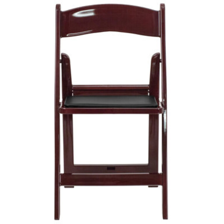 Izik Folding Chair - Resin - 1000LB Weight Capacity - Vinyl Seat Color: Mahogany (Set of 2)