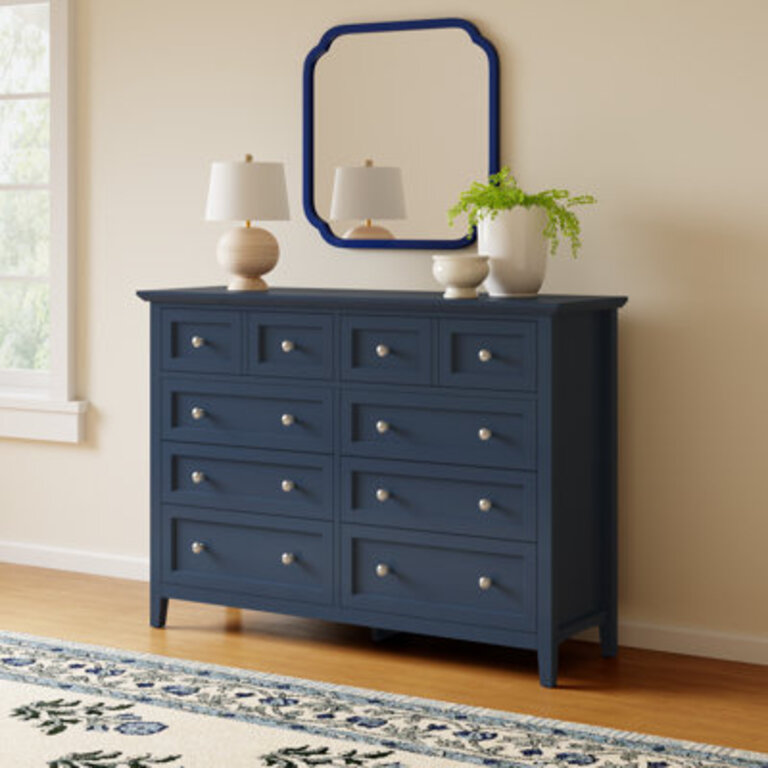 Renee 8 - Drawer Dresser Color: Blue