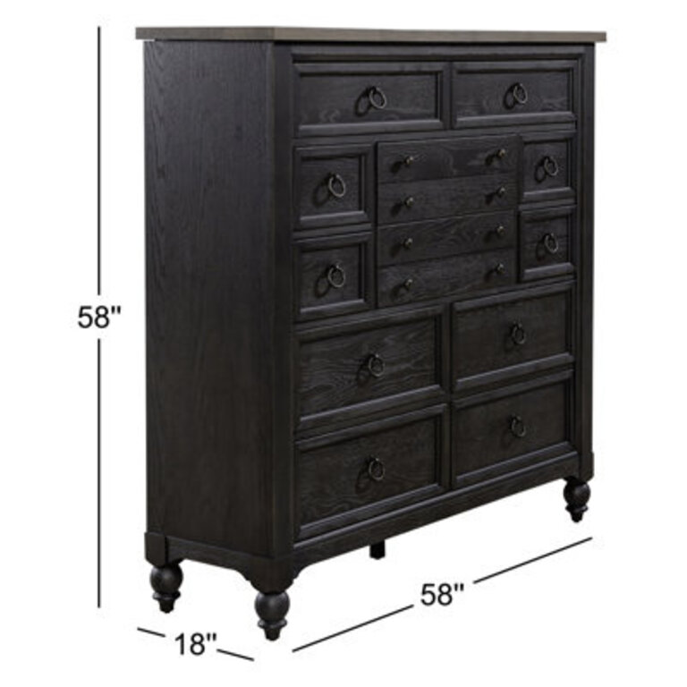 Fernanda 12 Drawer Chesser Color: Black