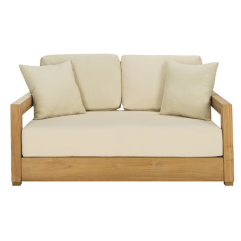 Melrose 52.75" Wide Loveseat with Cushions Cushion Color: Beige