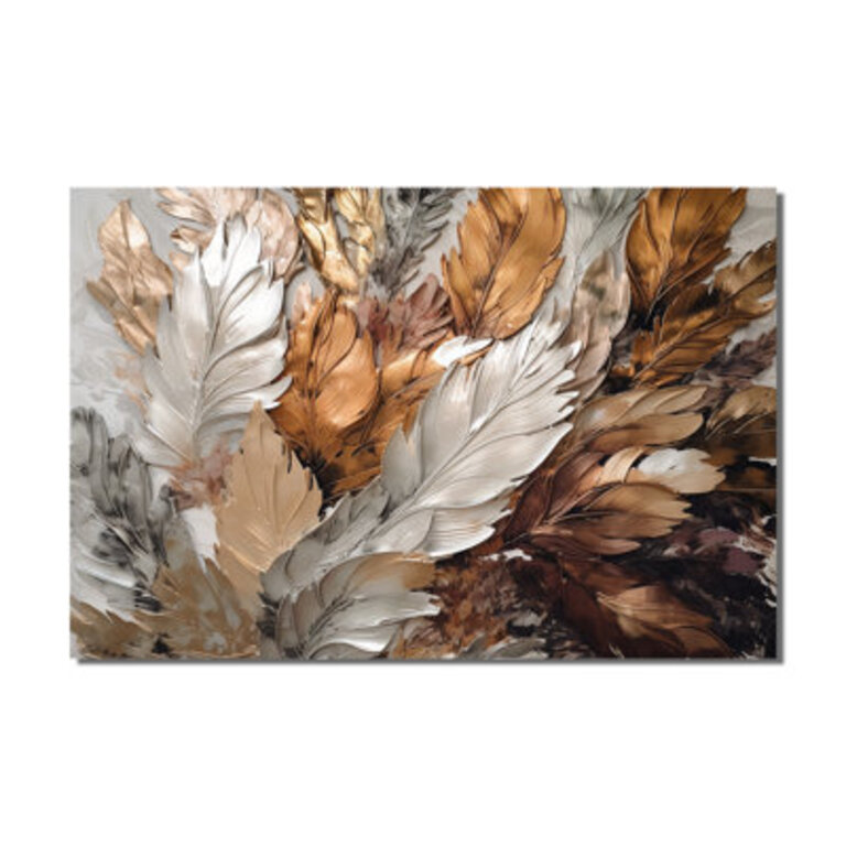Gold Feather Extravaganza IV - Glam Feather Canvas Wall Art