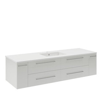 Lucera 60" Wall Hung Undermount Sink Single Bathroom Vanity Base Finish: White
