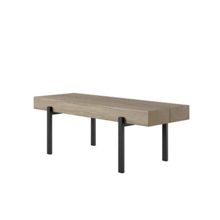 Regis 39" Modern Natural Rectangular Coffee Table Pine Wood Top Table Top