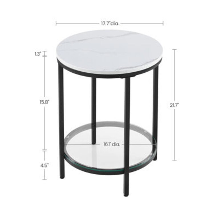 Ashrfi Veneer Side Table Color: White/Black