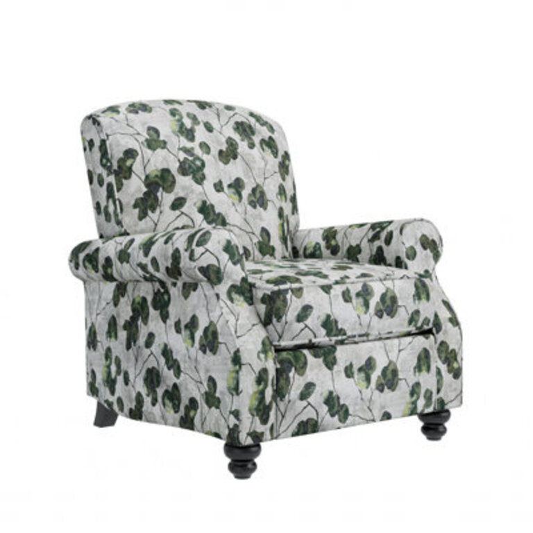 Gwin Manual Standard Push Back Recliner Body Fabric: Green Floral Polyester