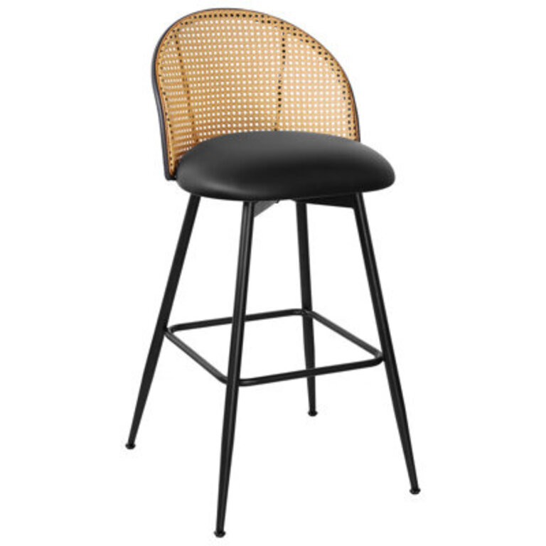 Arvon Swivel Upholstered Counter & Bar Stool Seat Height: Bar Stool (29” Seat Height), Color: Black, Upholstery: Black