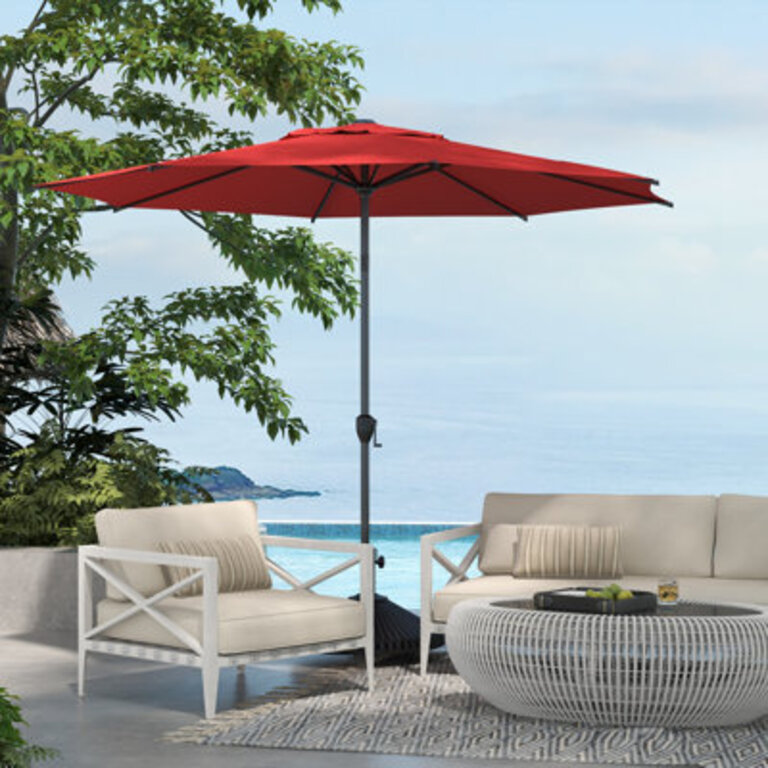 Lyon 108" Market Umbrella Fabric Color: Red