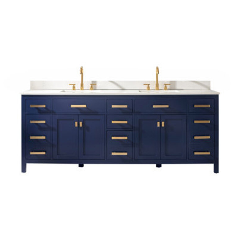 Binion 84" Double Bathroom Vanity Set Base Finish: Blue