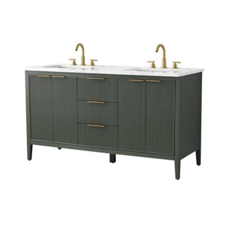Bilroy 60" Double Vanity Base Finish: Vintage Green