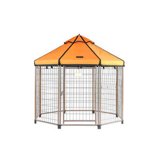 Pet Gazebo Dog Kennel Play Pen with Market Top Canopy Size: 60.5" H, Color: Orange