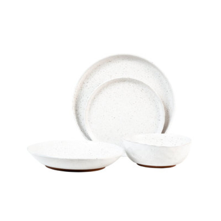 Sango Kaya Stoneware 16 Pc Dinnerware Set - Service for 4 Color: White