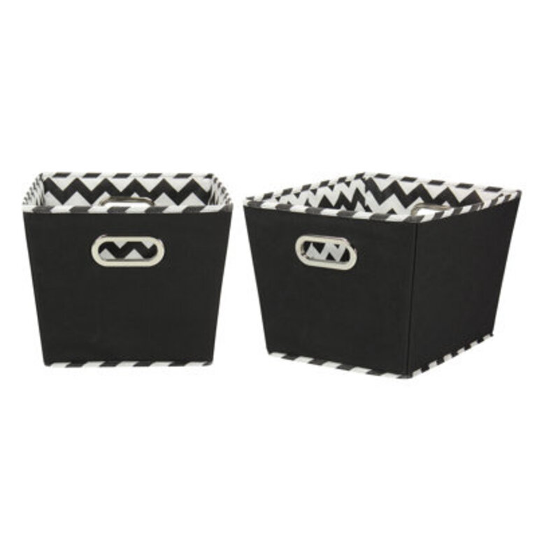 Fabric Bin Set Color: Chevron, Size: Small