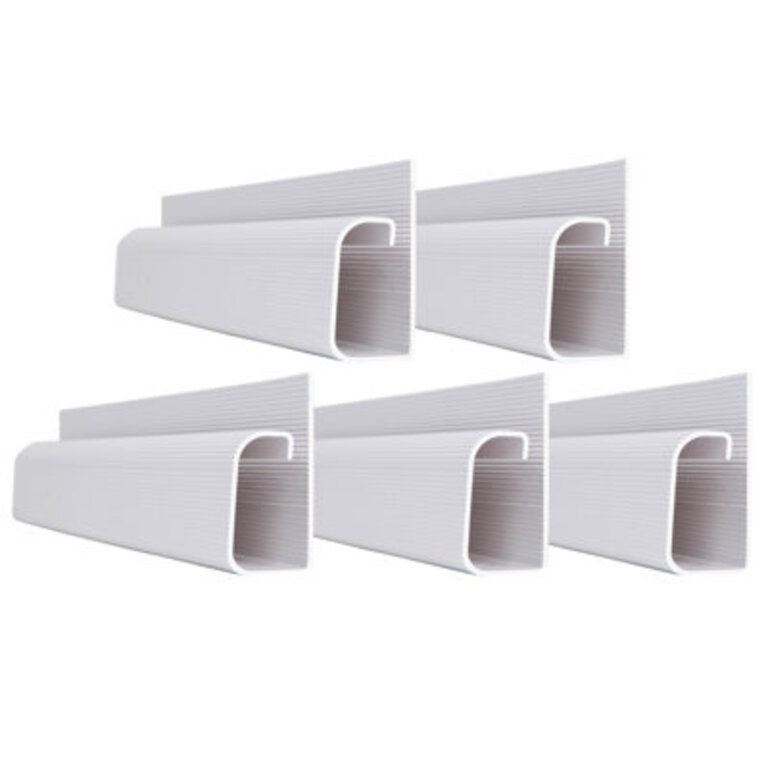 J Channel Cable Management - 5-Pack 16-Inch Raceway Channels - Cord Hider Kit Color: White