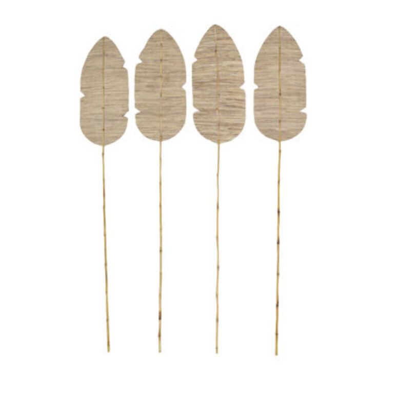 Cyrus Palm Leaf and Decorative Fan Vase Fillers Sculpture
