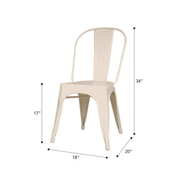 Metal Slat Back Stacking Side Chair Color: Ivory (Set of 2)