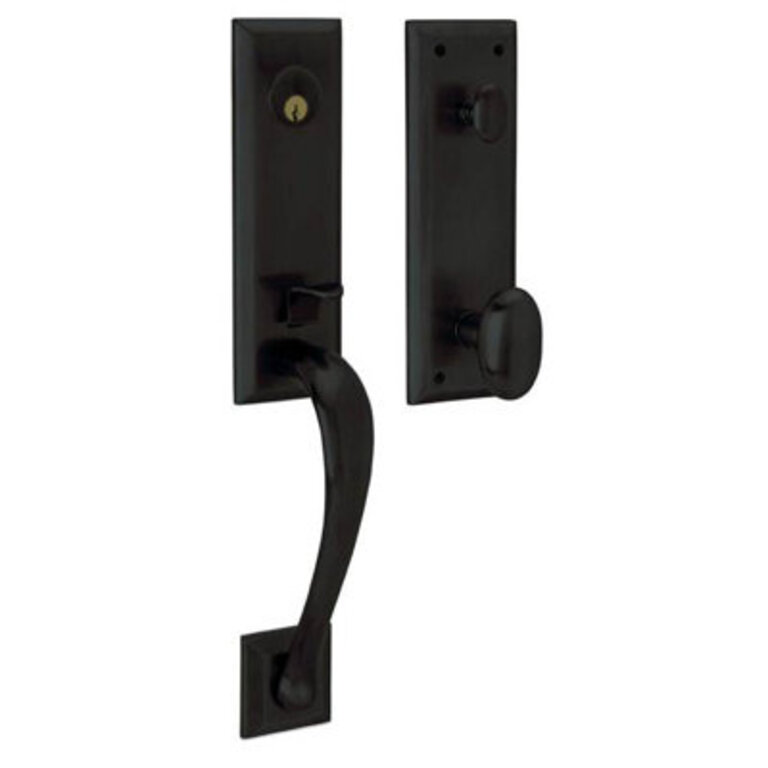 Cody Handleset with Single Cylinder Deadbolt and Door Knob and Rosette