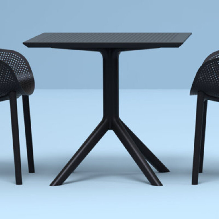 Farrah Square Patio Dining Table Color: Black, Dimensions: 31.5'' W x 31.5'' L x 29.5'' H