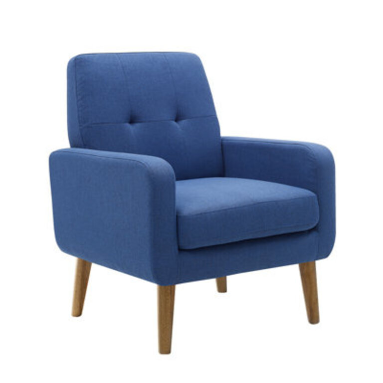 Crandall 27" W Tufted Armchair Fabric: Blue