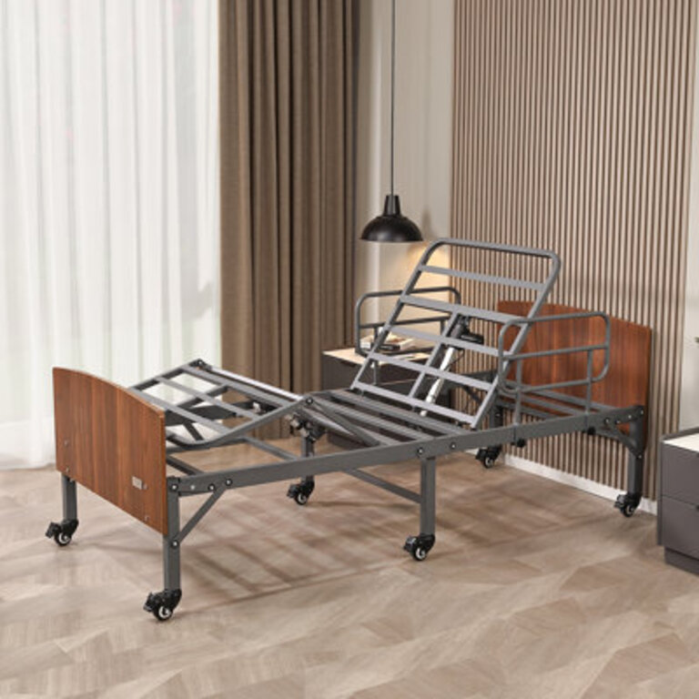 Orean Alwyn Home Hospital Bed For Home Care Medical Facilities With Pedal Locking Casters, Side Rails - 3200 Series
