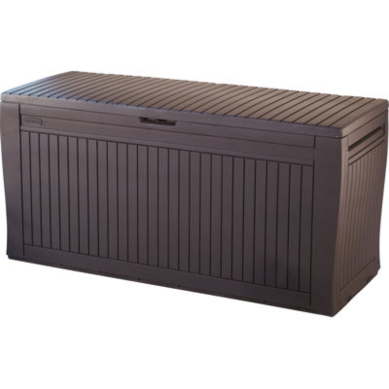 Keter Comfy 71 Gallon Durable Resin Outdoor Storage Deck Box For Furniture and Supplies Color: Brown