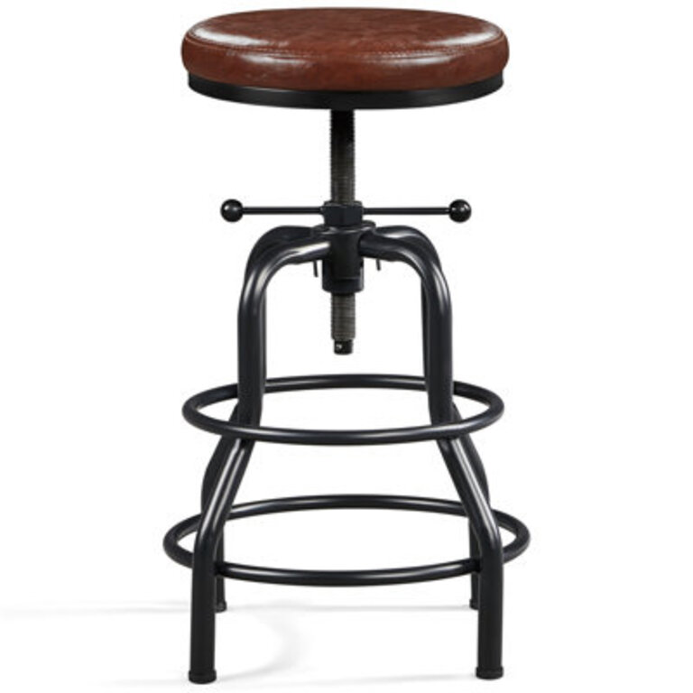 Guntars Swivel Adjustable Height Bar Stool Upholstery: Brown