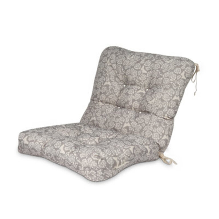 Frida Kahlo Patio Cushion Seat Back Fabric: Flores Eternas, Taupe