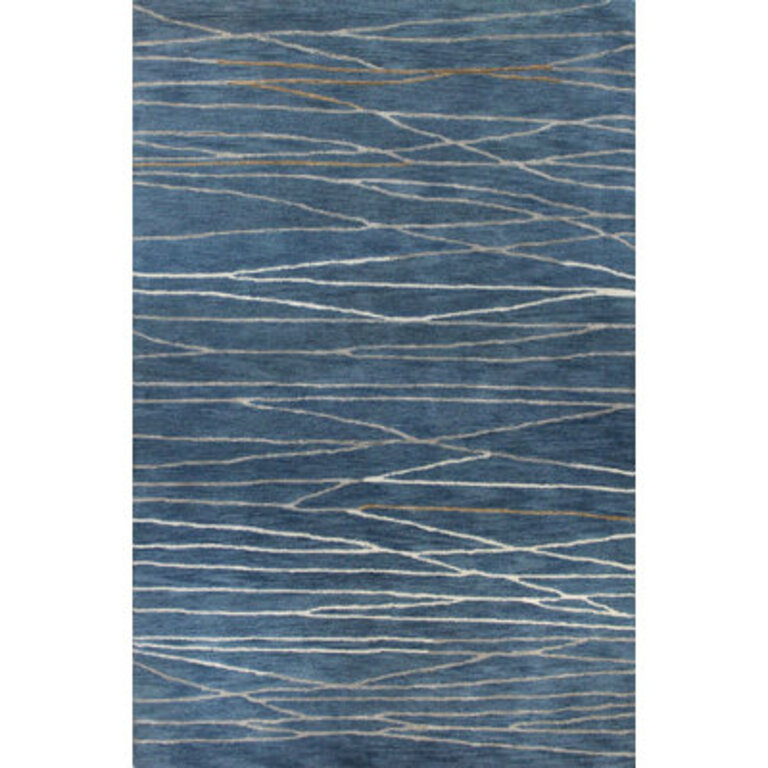 Soleia Abstract Handmade Tufted Azure Area Rug Rug Size: Rectangle 3'9" x 5'9"