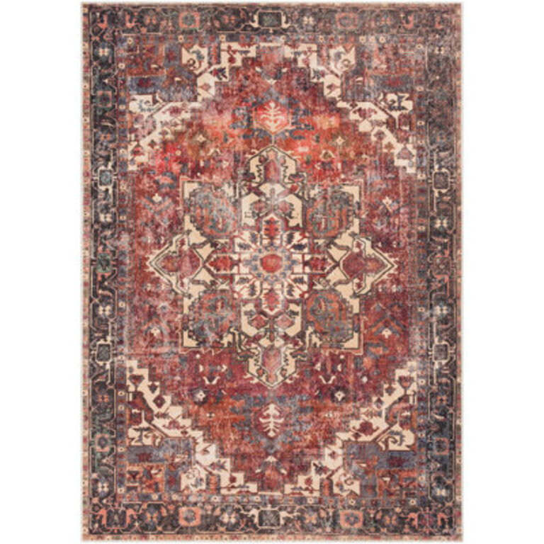 Mya Oriental Red/Brown/Black Area Rug Rug Size: Rectangle 5'3" x 7'3"