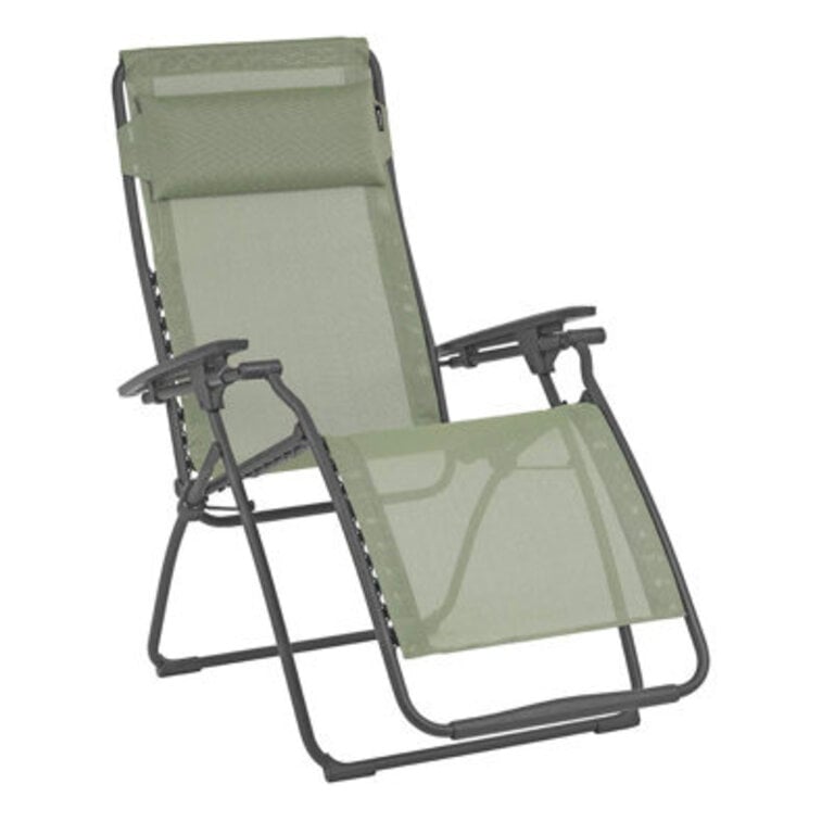 Lafuma Futura Zero Gravity Chair - Outdoor Folding Recliner & Patio Lounger Frame Color: Basalt, Seat Color: Moss