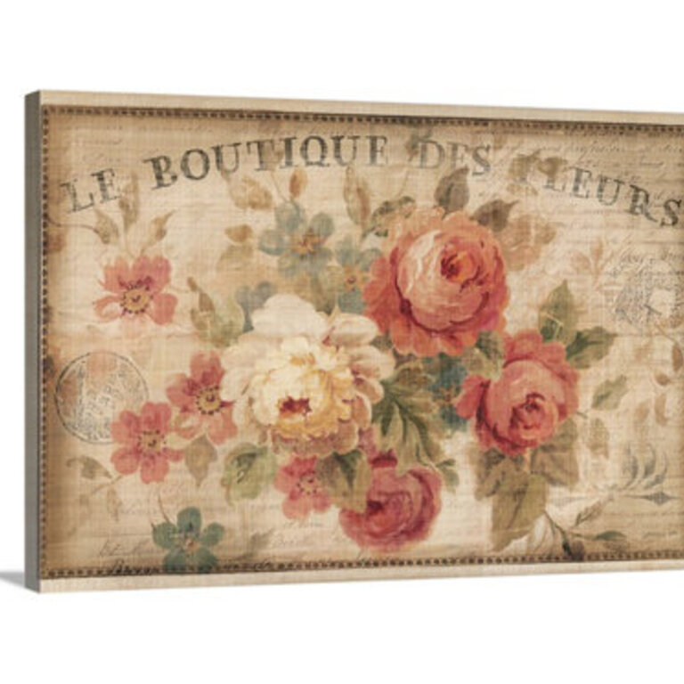 Heldana Parisian Flowers III' Danhui Nai Graphic Art Print Format: Canvas, Size: 24" H x 36" W x 1.5" D