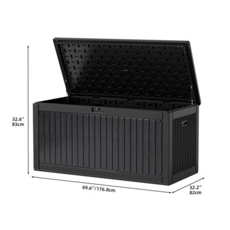 260 Gallon Resin Outdoor Deck Box Color: Black