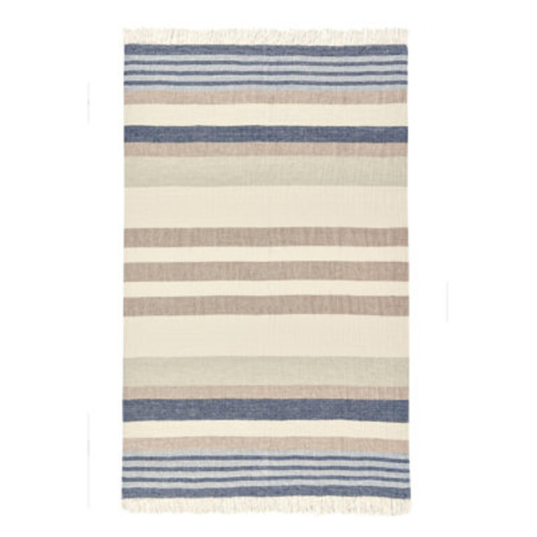 Crawford Woven Throw Blanket Color/Pattern: Blue/Brown/Beige Striped
